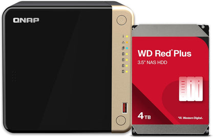 QNAP TS-464-8G 12TB NAS Preconfigured RAID 5 WD Red Plus