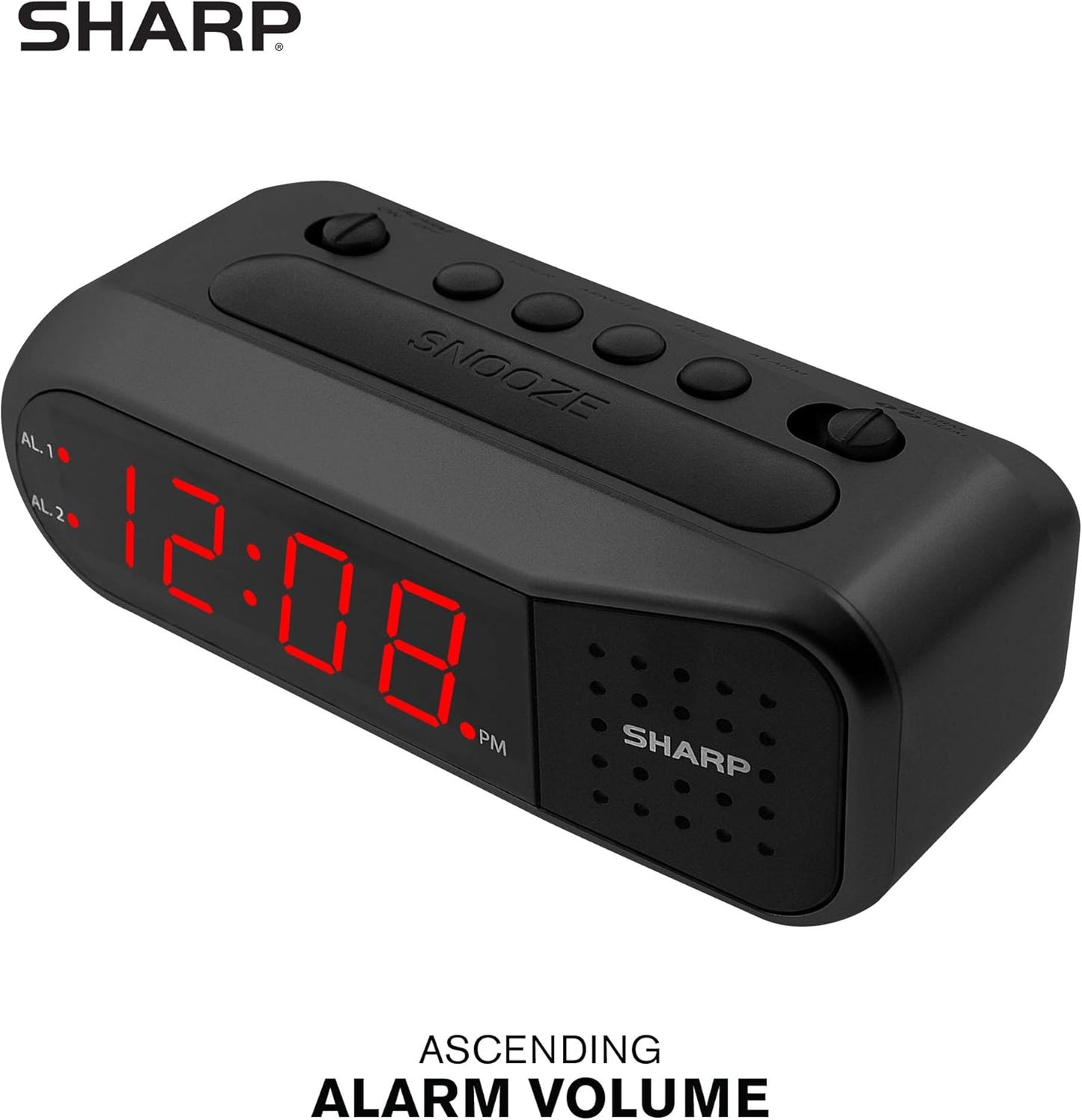 Sharp Digital Alarm Clock - Red LED Display