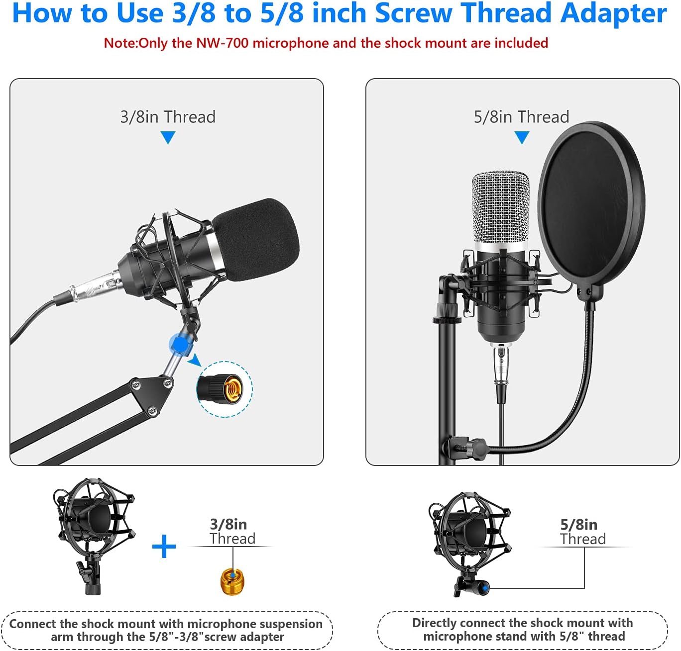 Neewer 40084726 NW-700 Studio Condenser Microphone Set