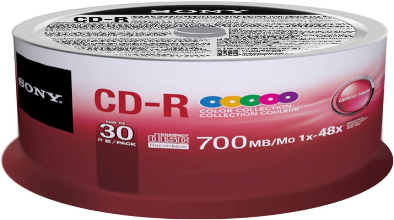Sony 30CDQ80XP CD-R 48X 700MB Color Spindle
