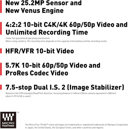 Panasonic DC-GH6BODY LUMIX GH6 25.2MP Micro Four Thirds Camera
