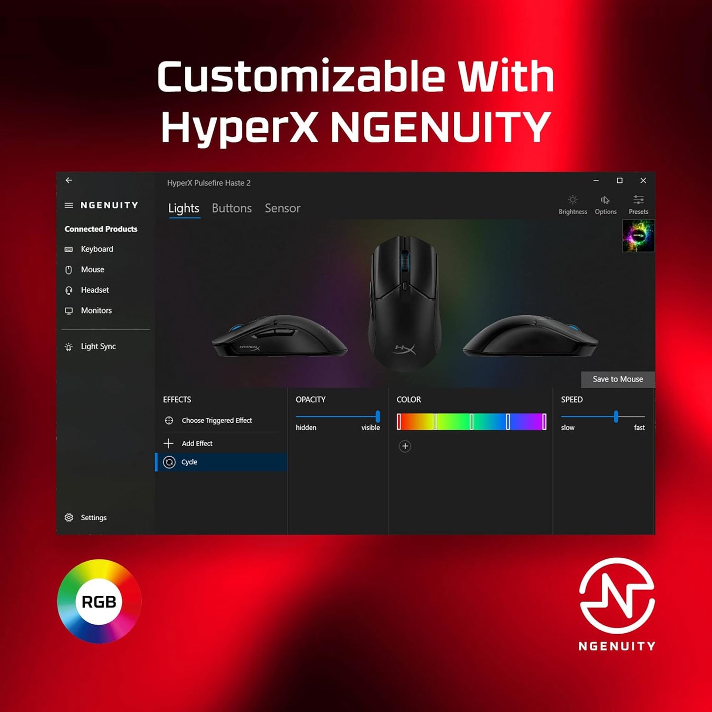 HyperX 6N0A8AA Pulsefire Haste 2 Wired Gaming Mouse - Ultra Lightweight