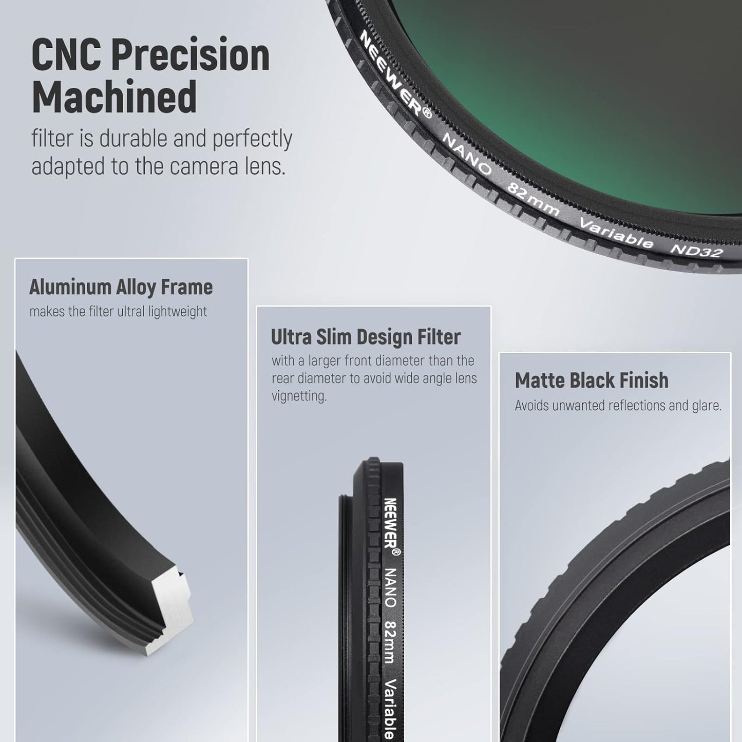 Neewer NW SERIES S 82mm Variable ND2-ND32 Filter