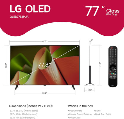 LG OLED77B4PUA 77" OLED 4K Smart TV - Renewed