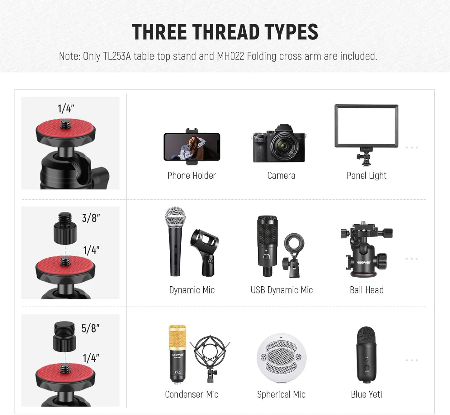 Neewer 10101836 Table Camera Mount Stand with Flexible Arm