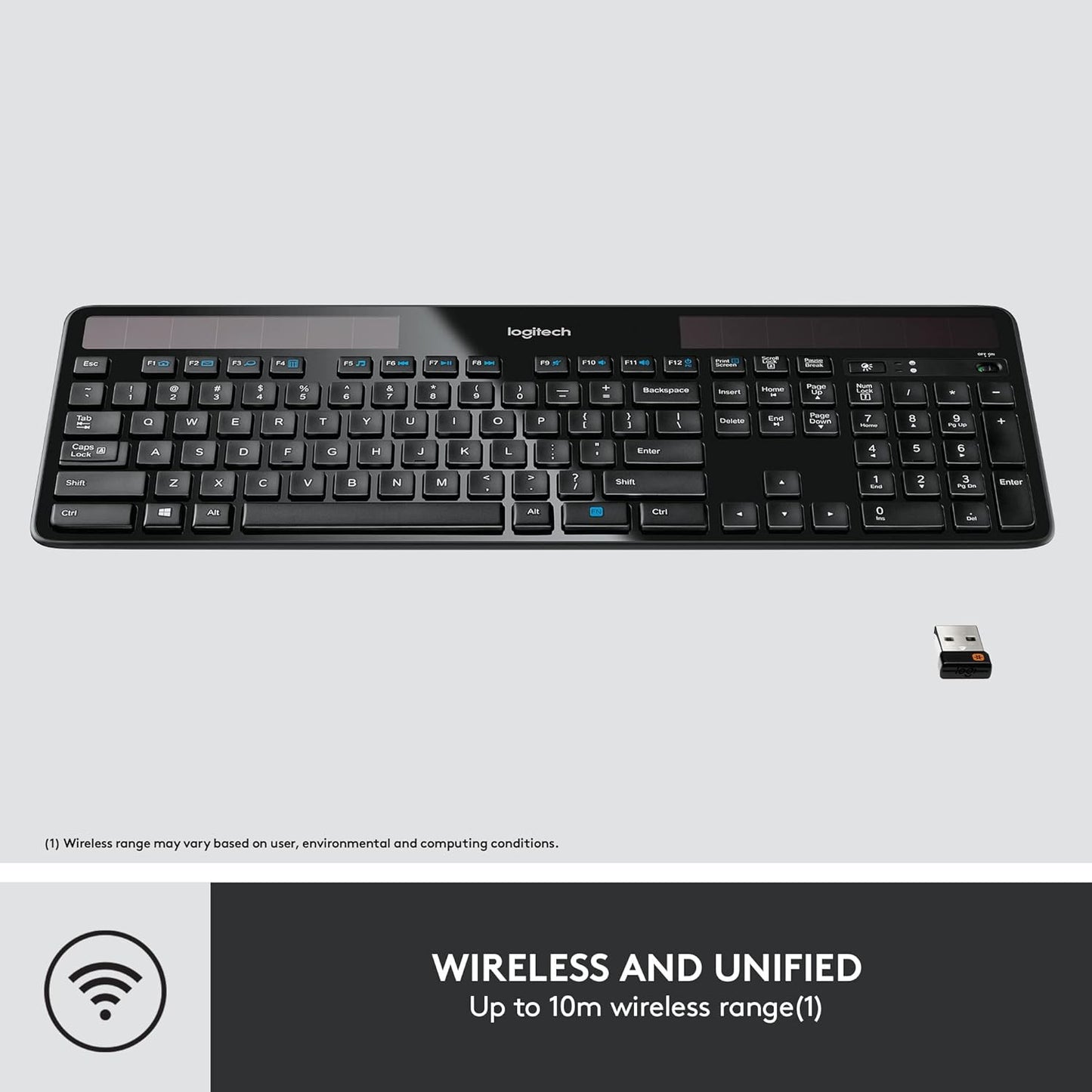 Logitech 920-002912 K750 Wireless Solar Keyboard, Ultra-Thin, USB