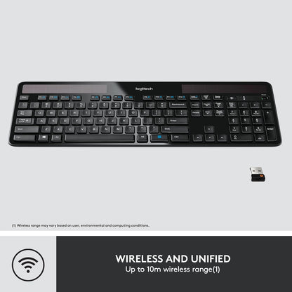 Logitech 920-002912 K750 Wireless Solar Keyboard, Ultra-Thin, USB