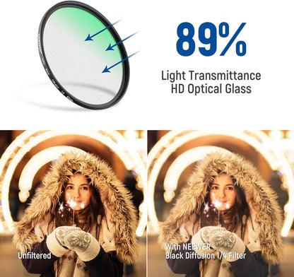 Neewer 10101363 82mm Black Diffusion 1/4 Filter Cinematic
