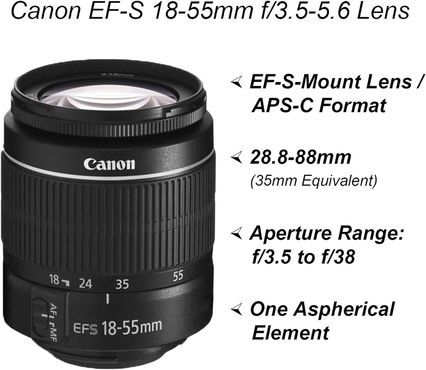 Canon EOS 2000D / Rebel T7 Dual Lens DSLR Bundle (Renewed)