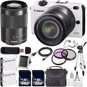 Canon EOS M2 White 18-55mm STM Lens Bundle — main product image
