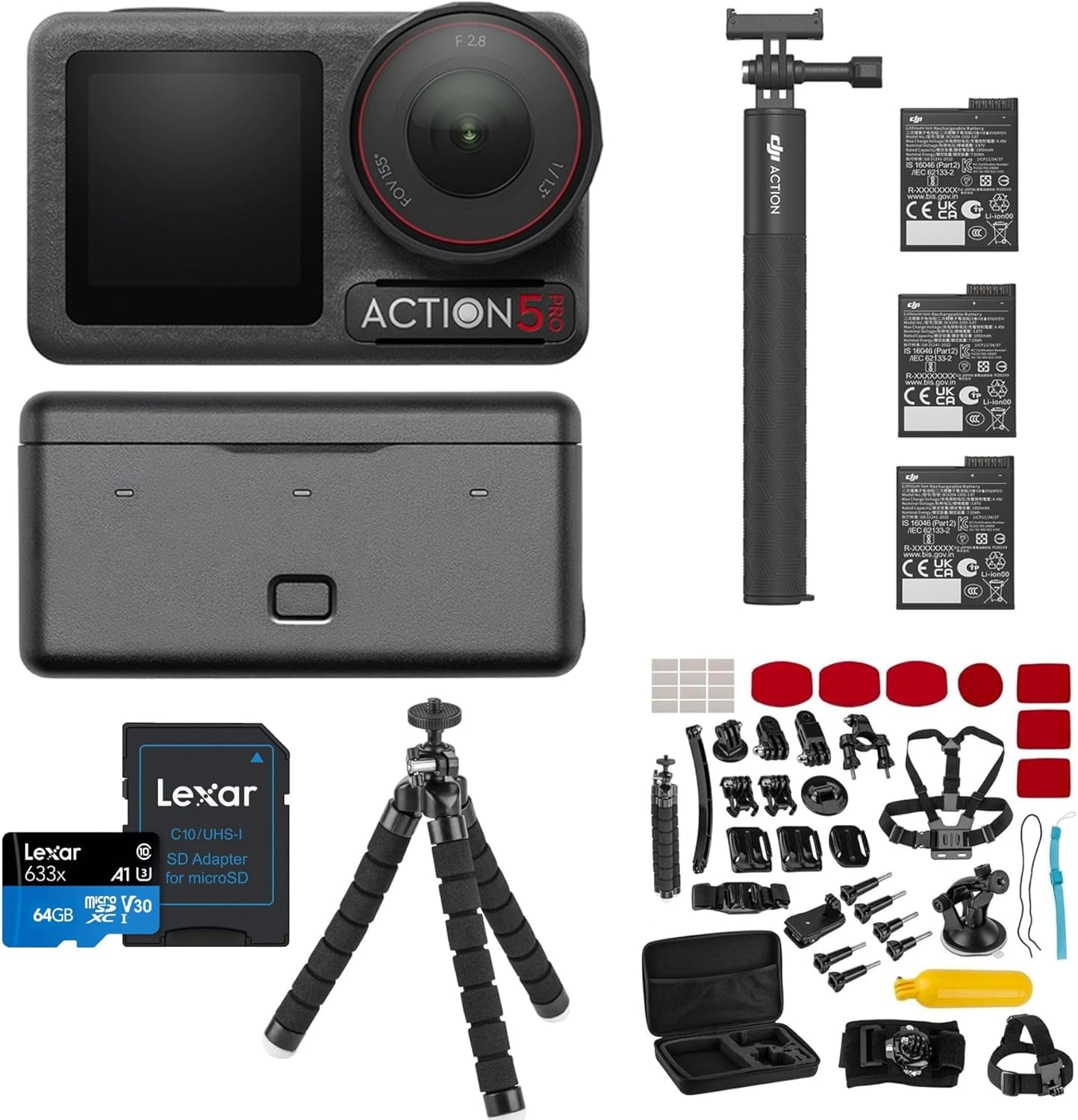 DJI Osmo Action 5 Pro - 4K Action Camera - Adventure Combo Kit