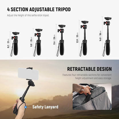 Neewer TP38 Phone Camera Tripod - Extendable Selfie Stick