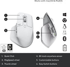 Logitech MX Master 3S Wireless Mouse Ergonomic Pale Grey Renewed