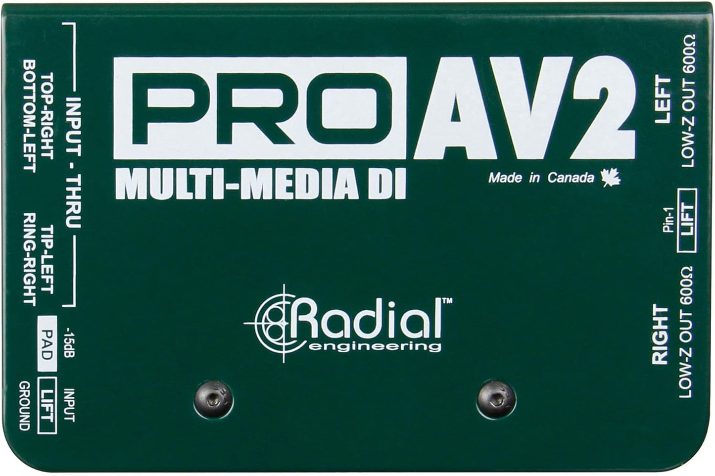 Radial Engineering R800 1115 ProAV2 Stereo Direct Box