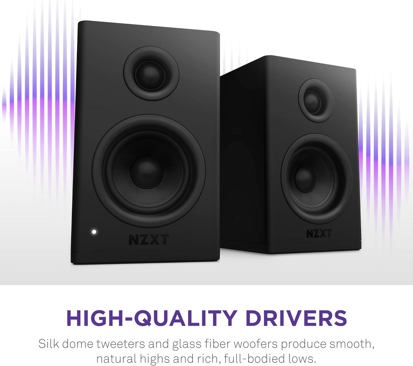 NZXT AP-SPKB2-US Relay PC Gaming Desktop Speakers