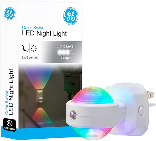 GE 81041 Color-Changing Swivel LED Night Light Dusk to Dawn