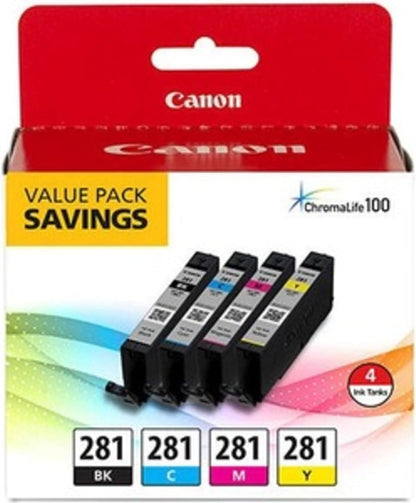 Canon 2091C005 CLI-281 Ink Cartridge 4-Pack