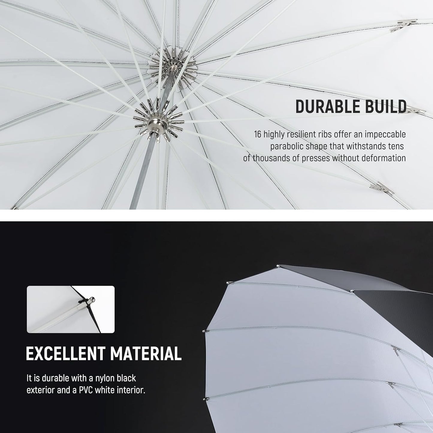 Neewer NS2U 51" Parabolic Reflective Photography Umbrella