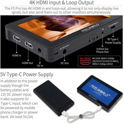 FEELWORLD F5-US 6 Inch 4K HDMI Touch Screen Monitor