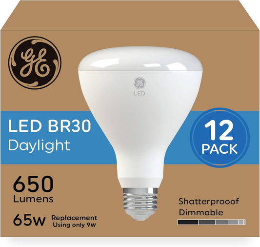 GE 93130022 65W Daylight BR30 LED Floodlights (12-Pack)
