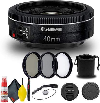 Canon 6310B002 EF 40mm f/2.8 STM Lens Bundle Renewed