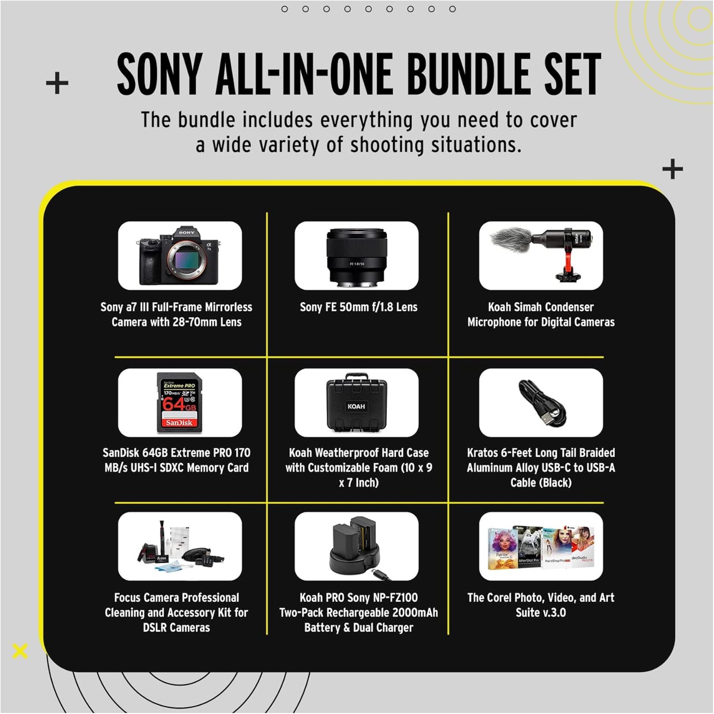 Sony ILCE7M3KB a7 III Mirrorless Camera 28-70mm Bundle