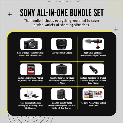 Sony ILCE7M3KB a7 III Mirrorless Camera 28-70mm Bundle