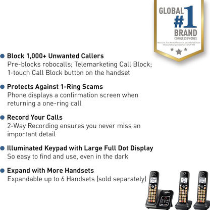 Panasonic KX-TGD833M Cordless Phone Answering Machine