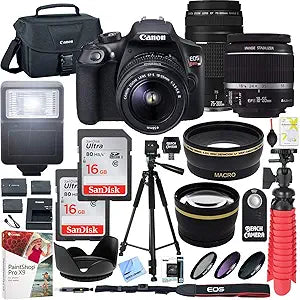 Canon E15CNEOSRT6LENSX Rebel T6 DSLR Camera Double Lens Bundle