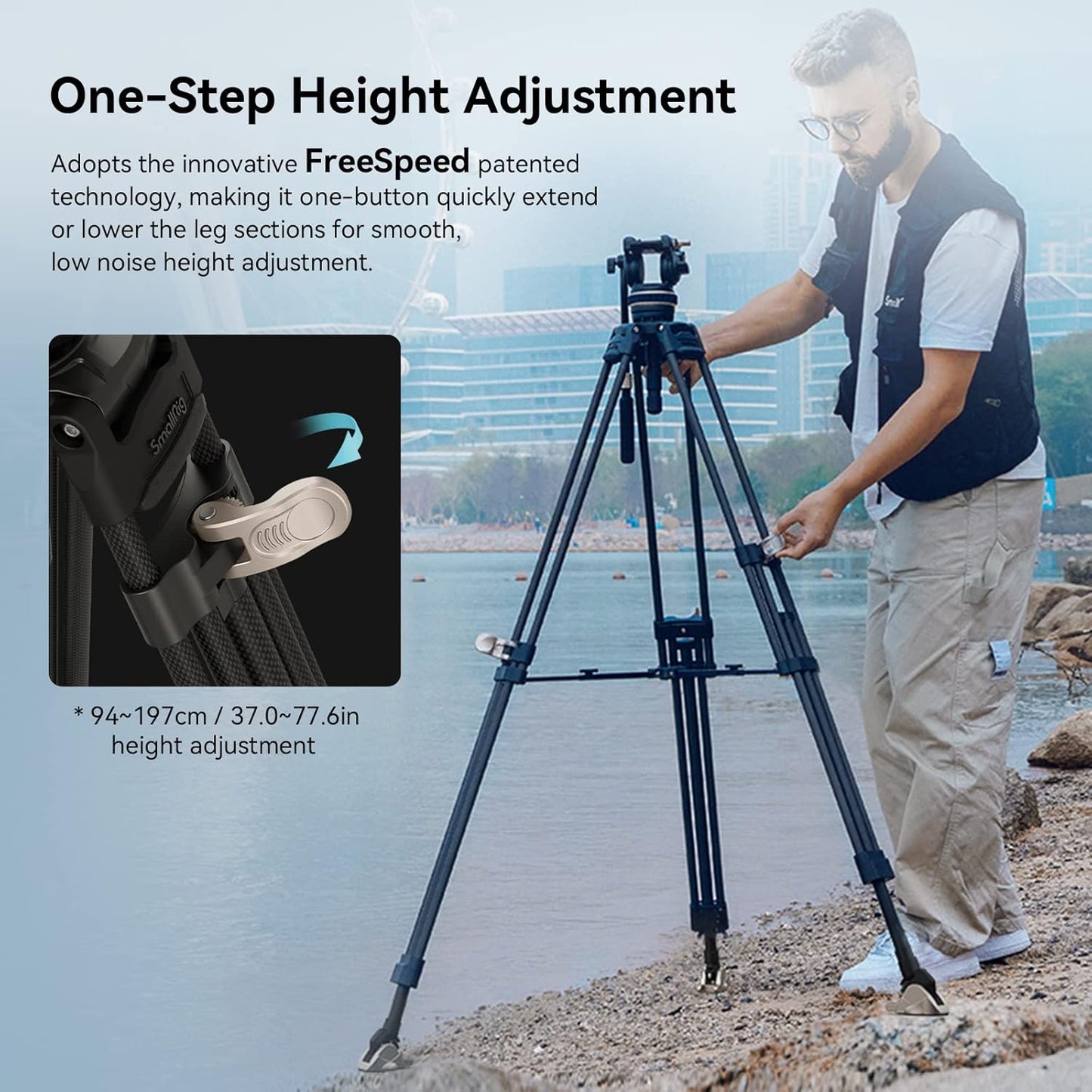 SmallRig 3989-CF-FBA-US AD-100 Carbon Fiber Video Tripod