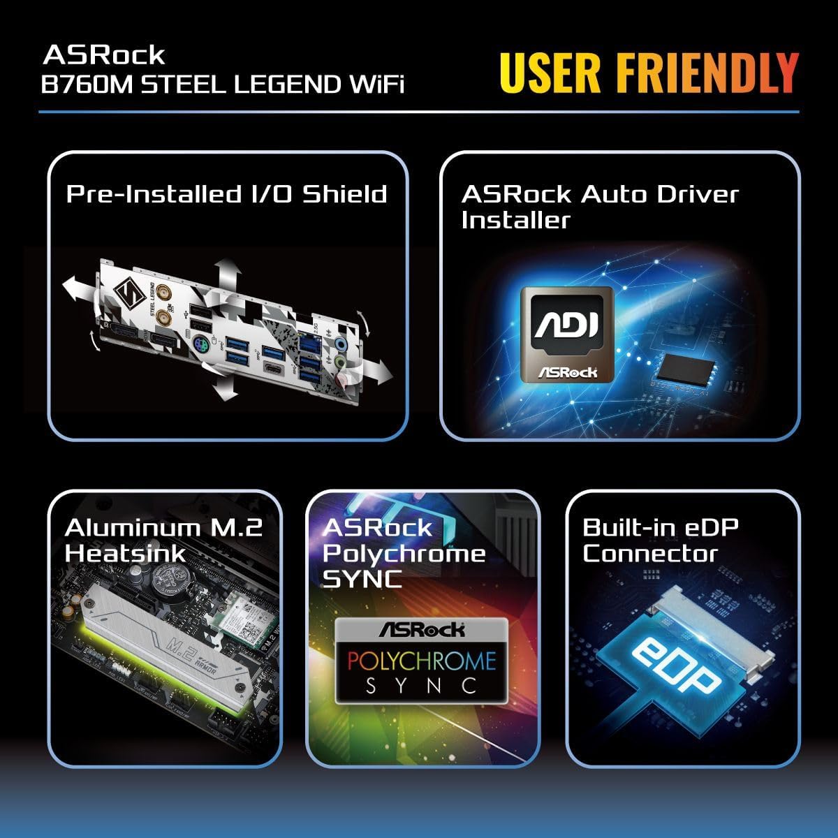 ASRock B760M STEEL LEGEND WIFI DDR5 Motherboard