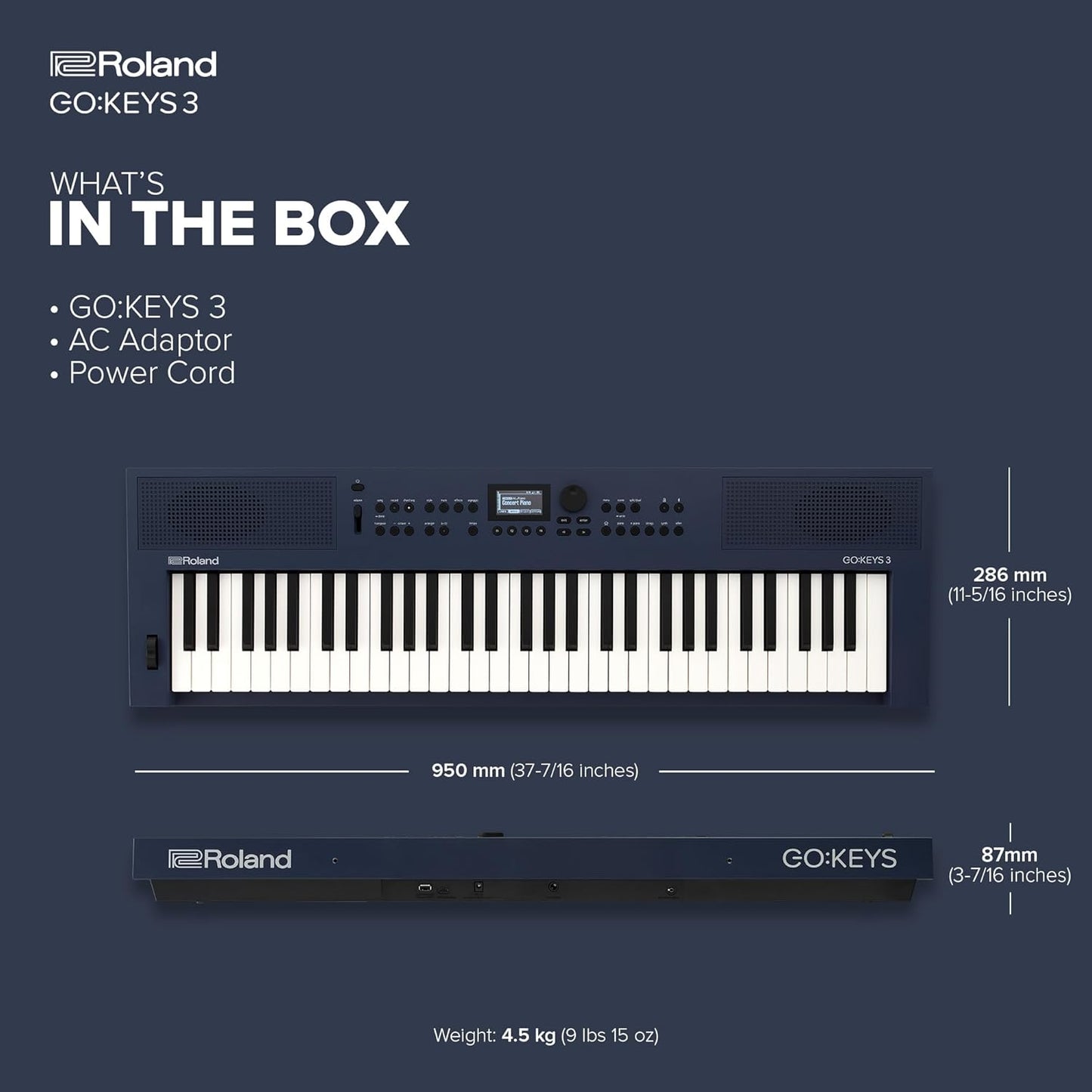 Roland GOKEYS3-MU 61-Note Music Creation Keyboard Blue