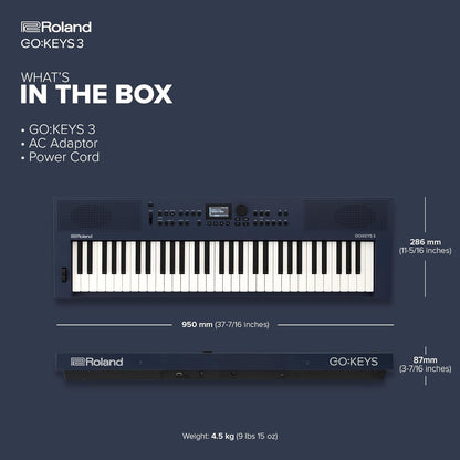 Roland GOKEYS3-MU 61-Note Music Creation Keyboard Blue