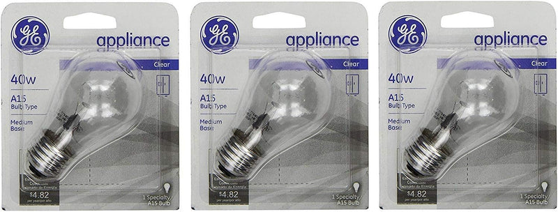 GE 15206 40-Watt Appliance A15 Light Bulb 3-Pack — main product image