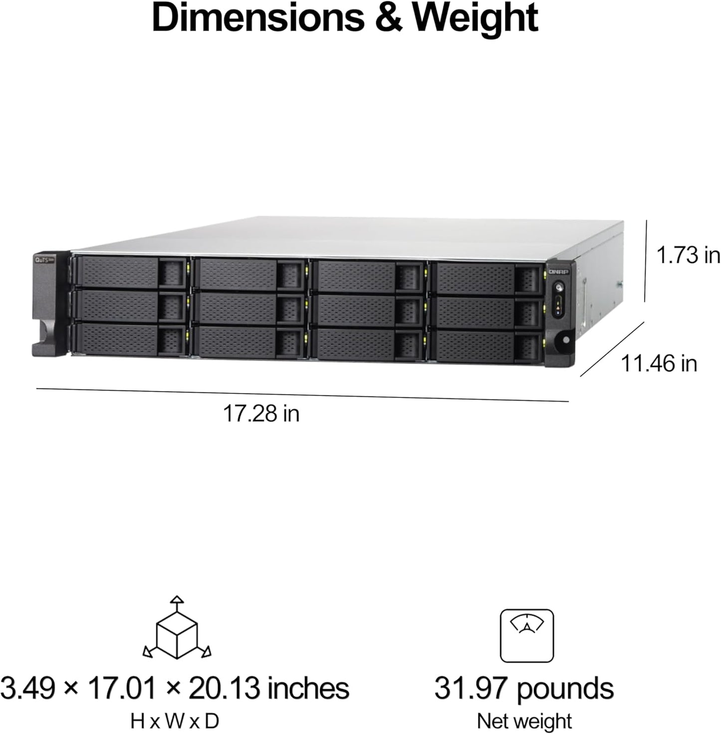 QNAP TS-H1886XU-RP-R2-D1622-32G-US 18-Bay NAS Xeon 32GB 10GbE ZFS