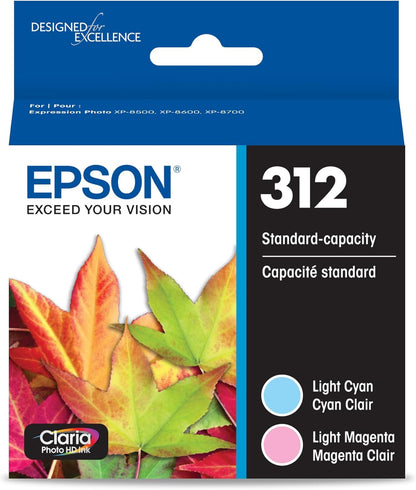 Epson T312922-S 312 Claria Photo HD Ink - Light Cyan/Magenta