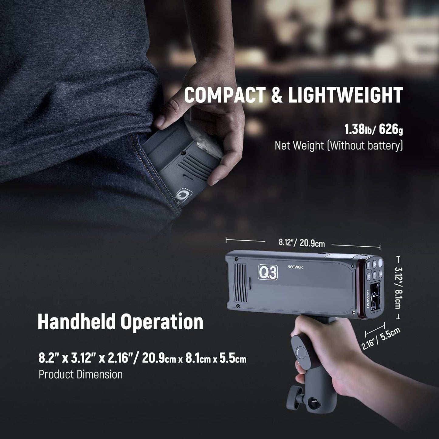 Neewer 10101748 Q3 200Ws TTL Flash Nikon Compatible