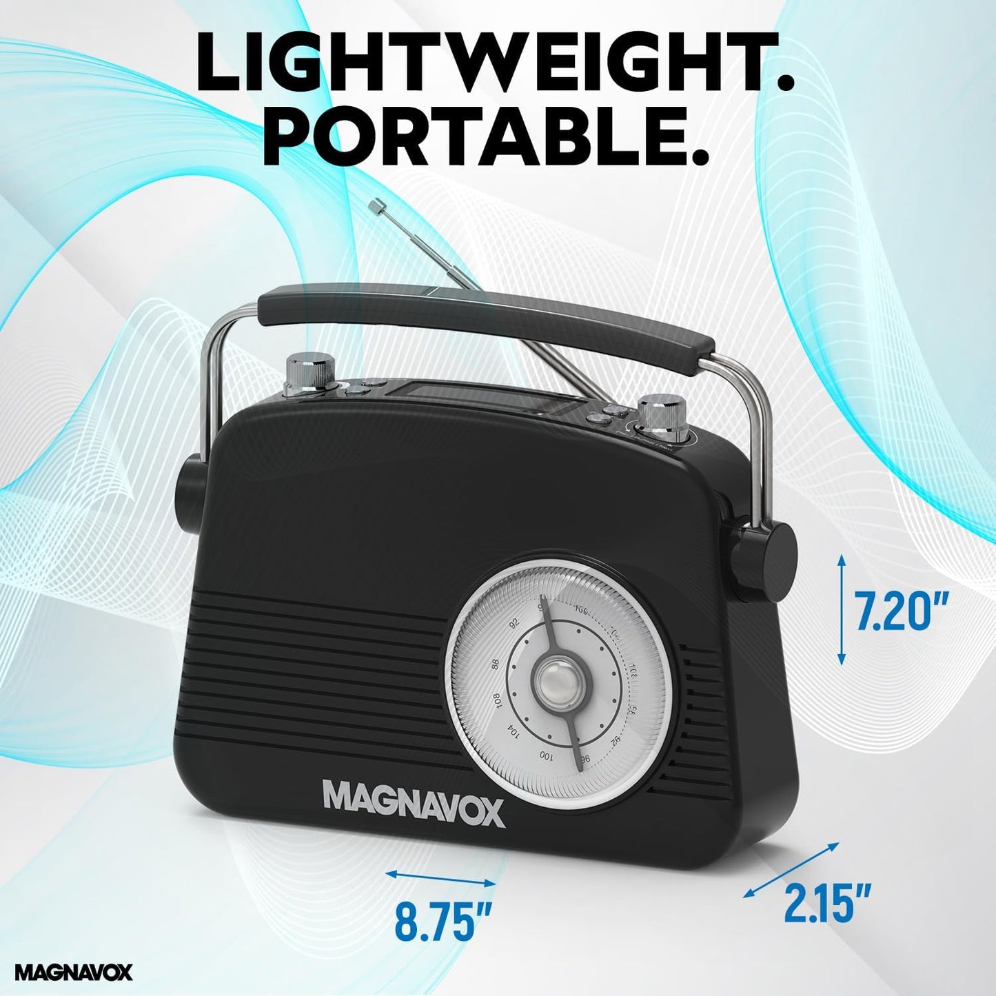 Magnavox Retro Dual - Bluetooth Alarm Clock Radio - Black