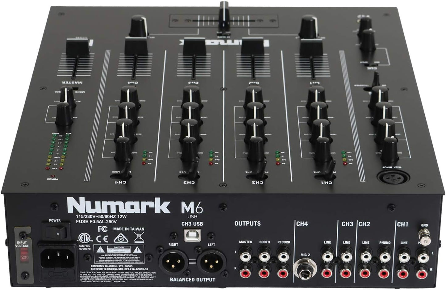 Numark M6USBBLACK 4-Channel DJ Mixer USB Interface