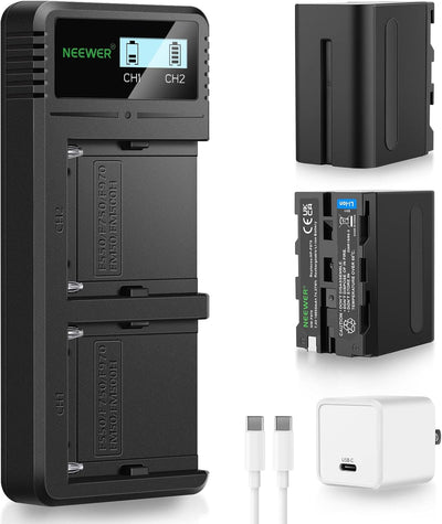 Neewer NW-F970 Battery 2-Pack Charger Set