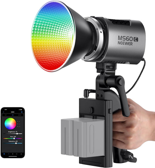 Neewer MS60C RGBWW LED Video Light Bowens Mount