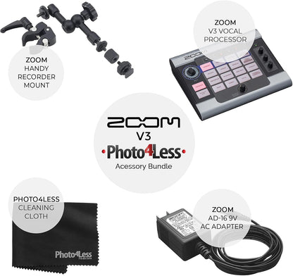 Zoom V3 ZMV3K1 Vocal Effects Processor Bundle