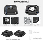 Neewer QPR-5 Quick Release Plate 38mm Arca-Type 2-Pack