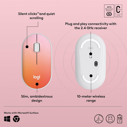 Logitech 910-007289 M340 Tropical Sunrise Silent Wireless Mouse
