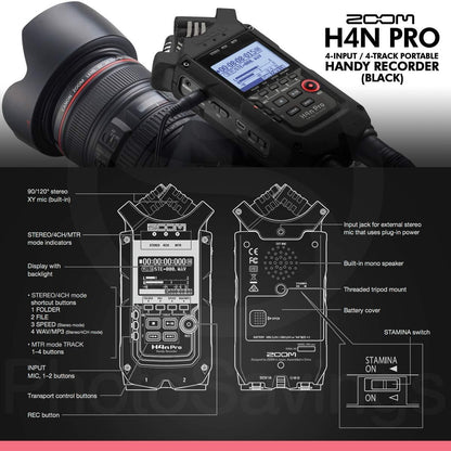 Zoom H4n Pro Portable Audio Recorder - Musician's Bundle