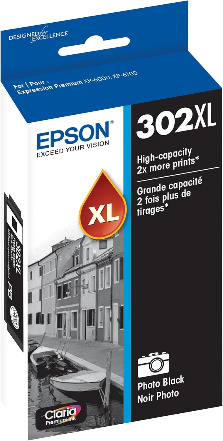 Epson T302XL120-S Claria Premium Ink High Capacity Photo Black