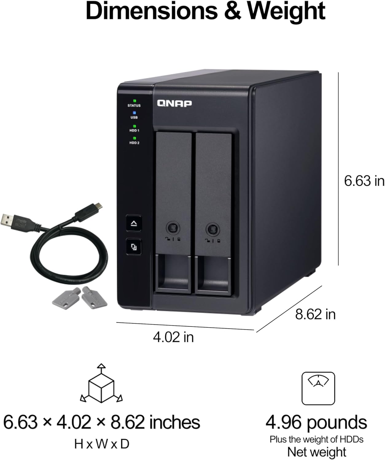 QNAP TR-002 4TB RAID 1 DAS IronWolf