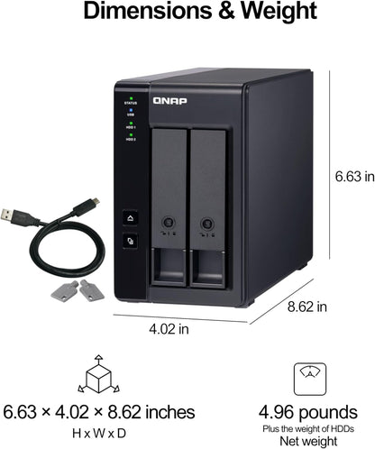 QNAP TR-002 4TB RAID 1 DAS IronWolf