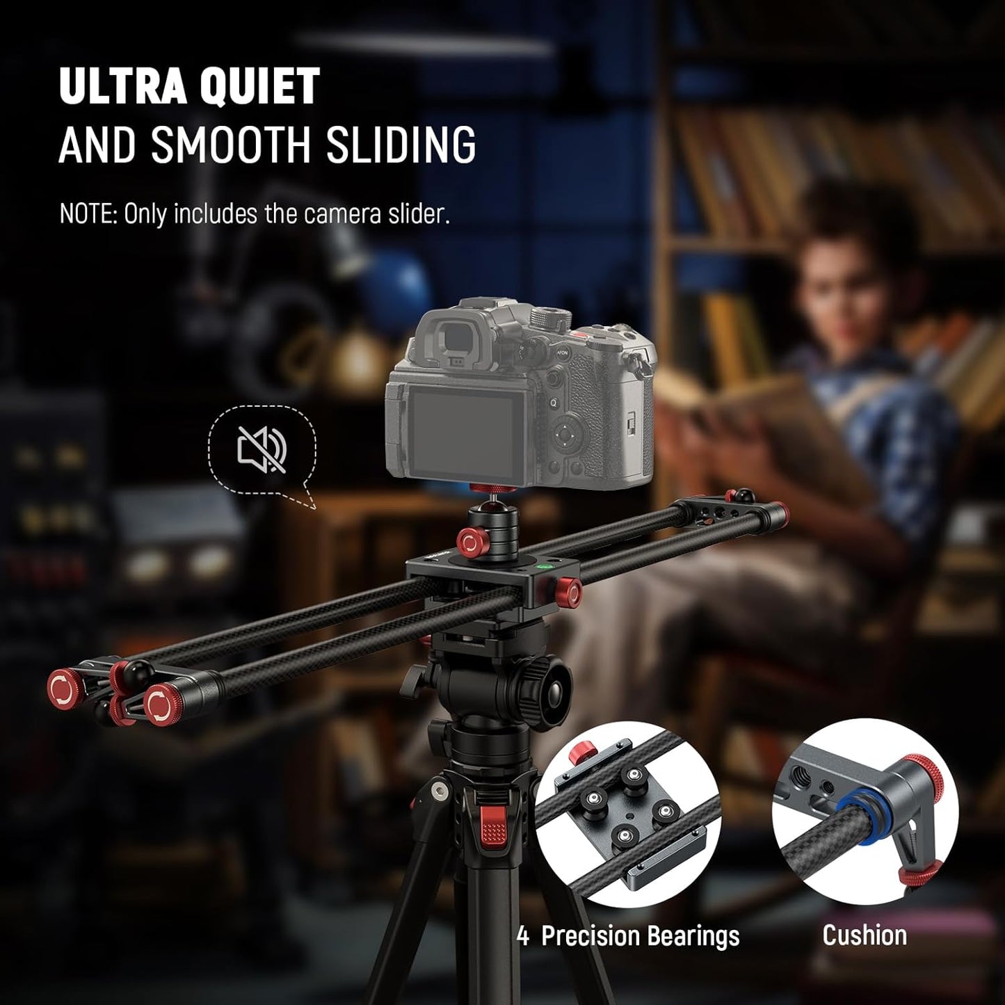 Neewer CS2M 24" Carbon Fiber Camera Slider with Ball Head