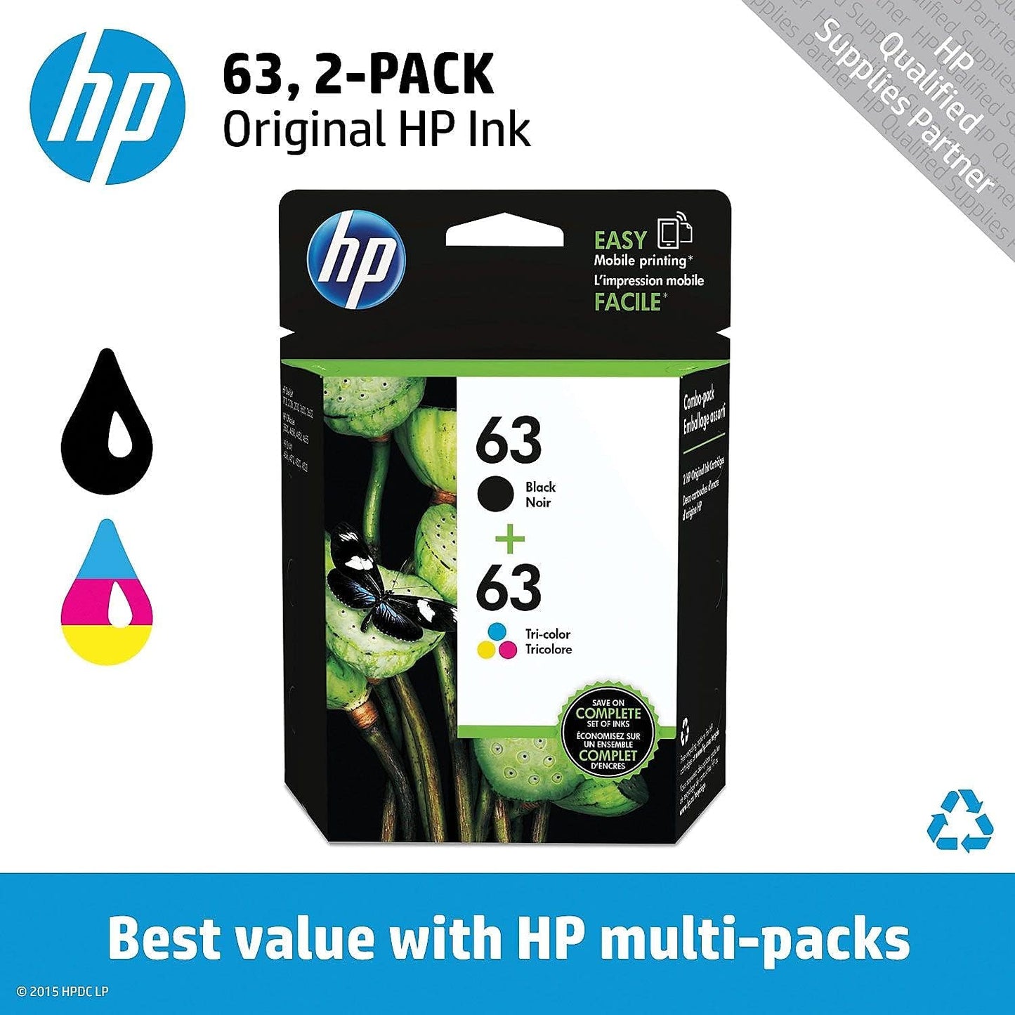HP L0R46AN Black/Tri-Color Ink Cartridge 2-Pack